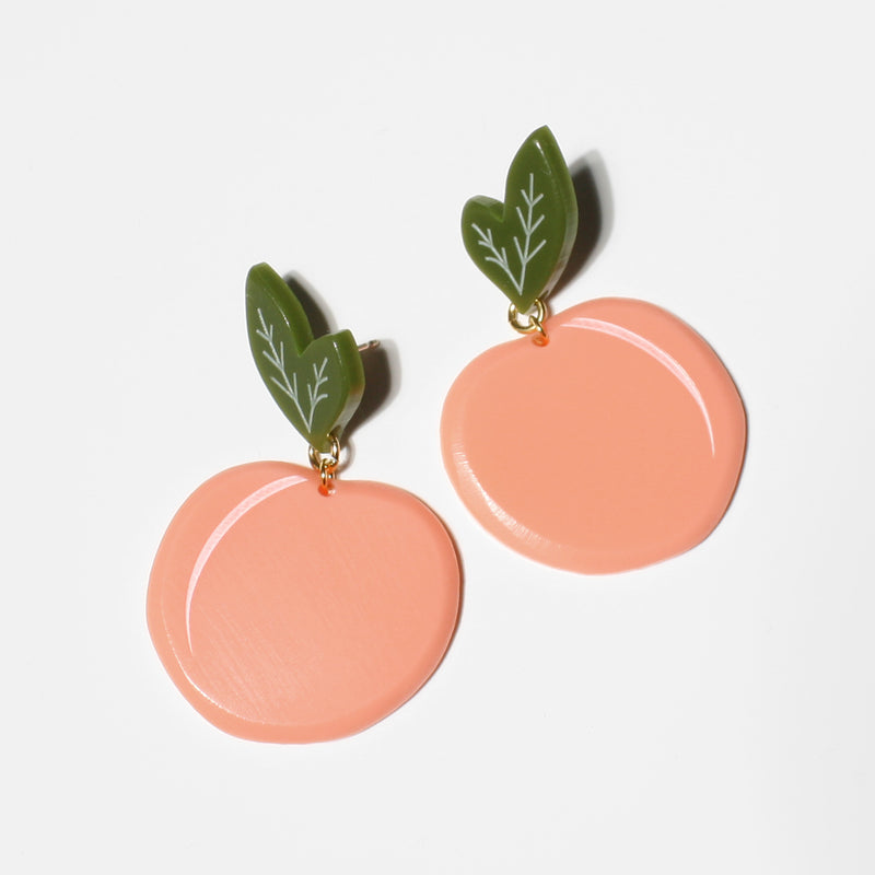 big peach earrings