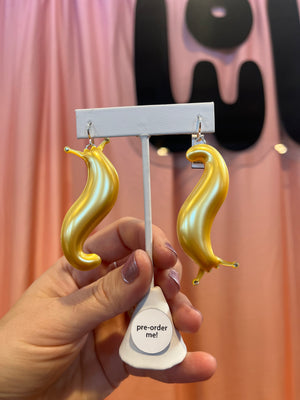 Puffy Banana Slug Earrings