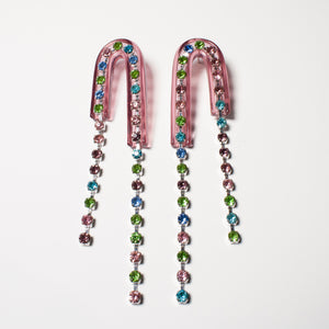 Dripping Multicolor Rhinestone Earrings