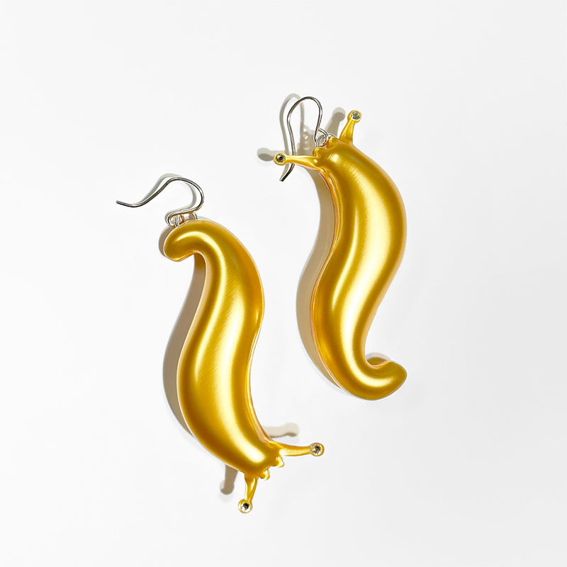 Puffy Banana Slug Earrings
