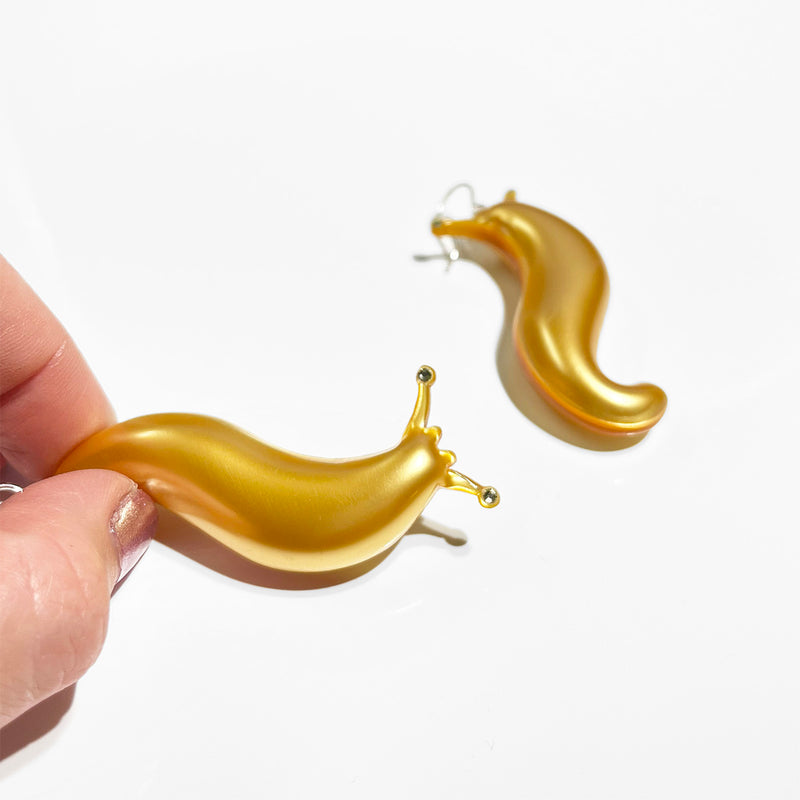 Puffy Banana Slug Earrings