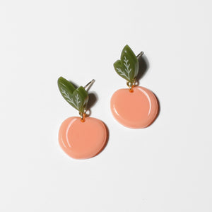 little peach earrings fruit