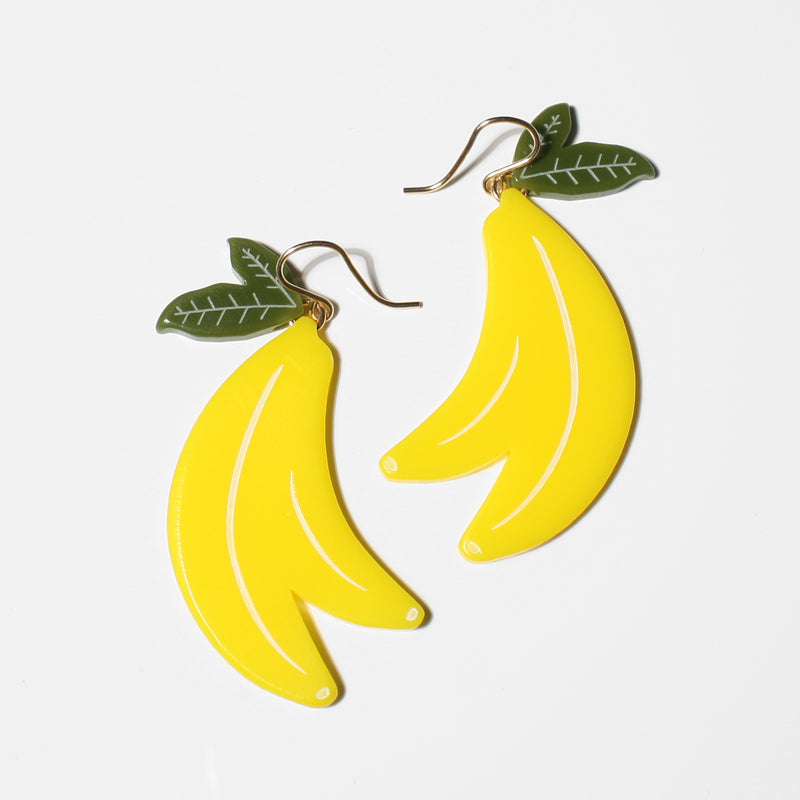 large acrylic banana earrings