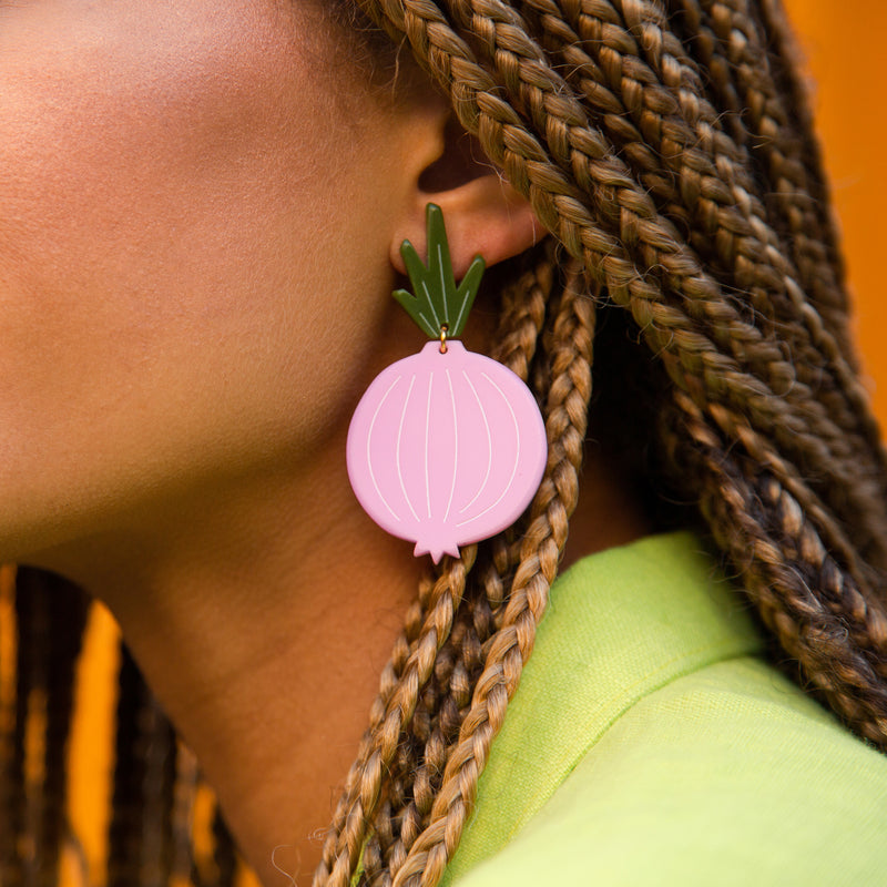 large onion earrings