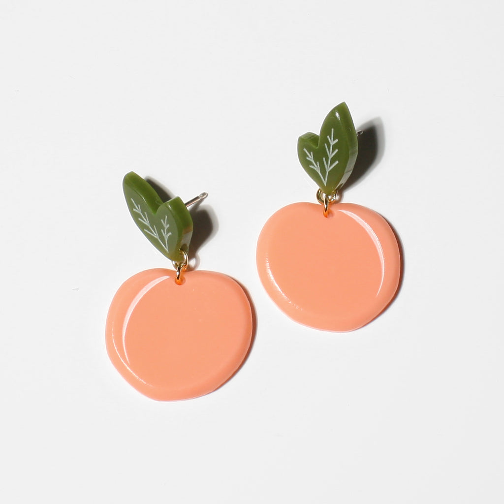 medium acrylic peach earrings