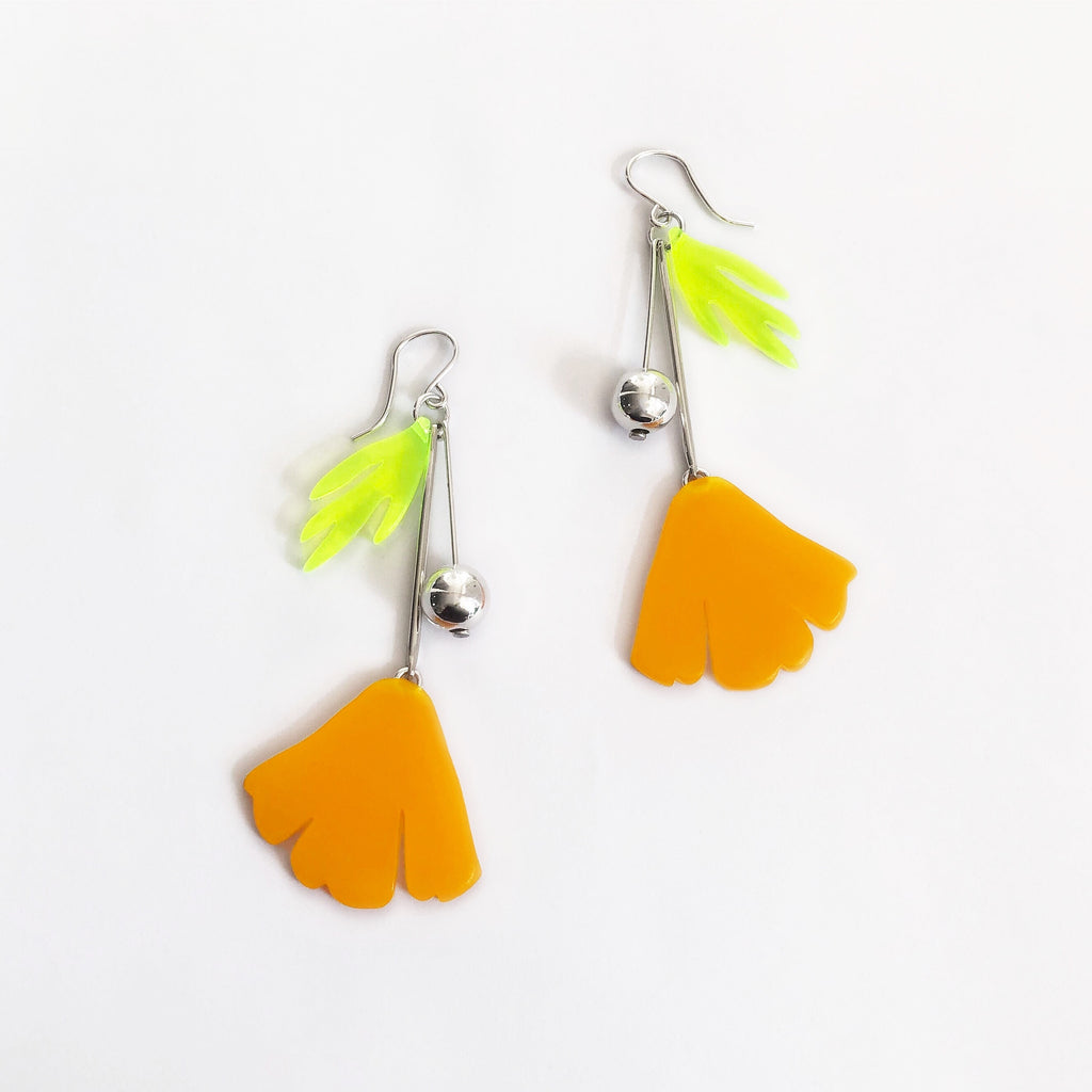 california poppy earrings