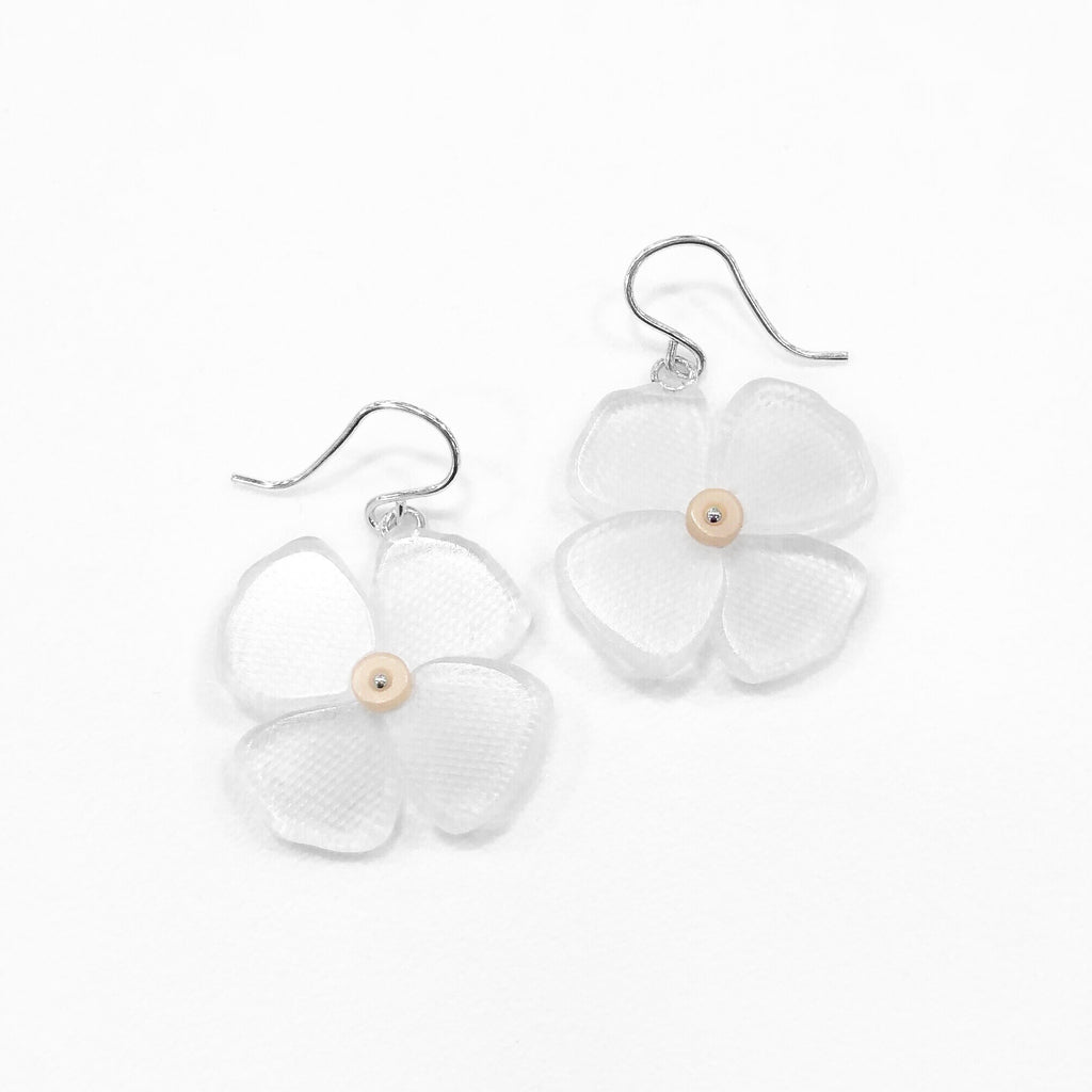 clear flower earrings