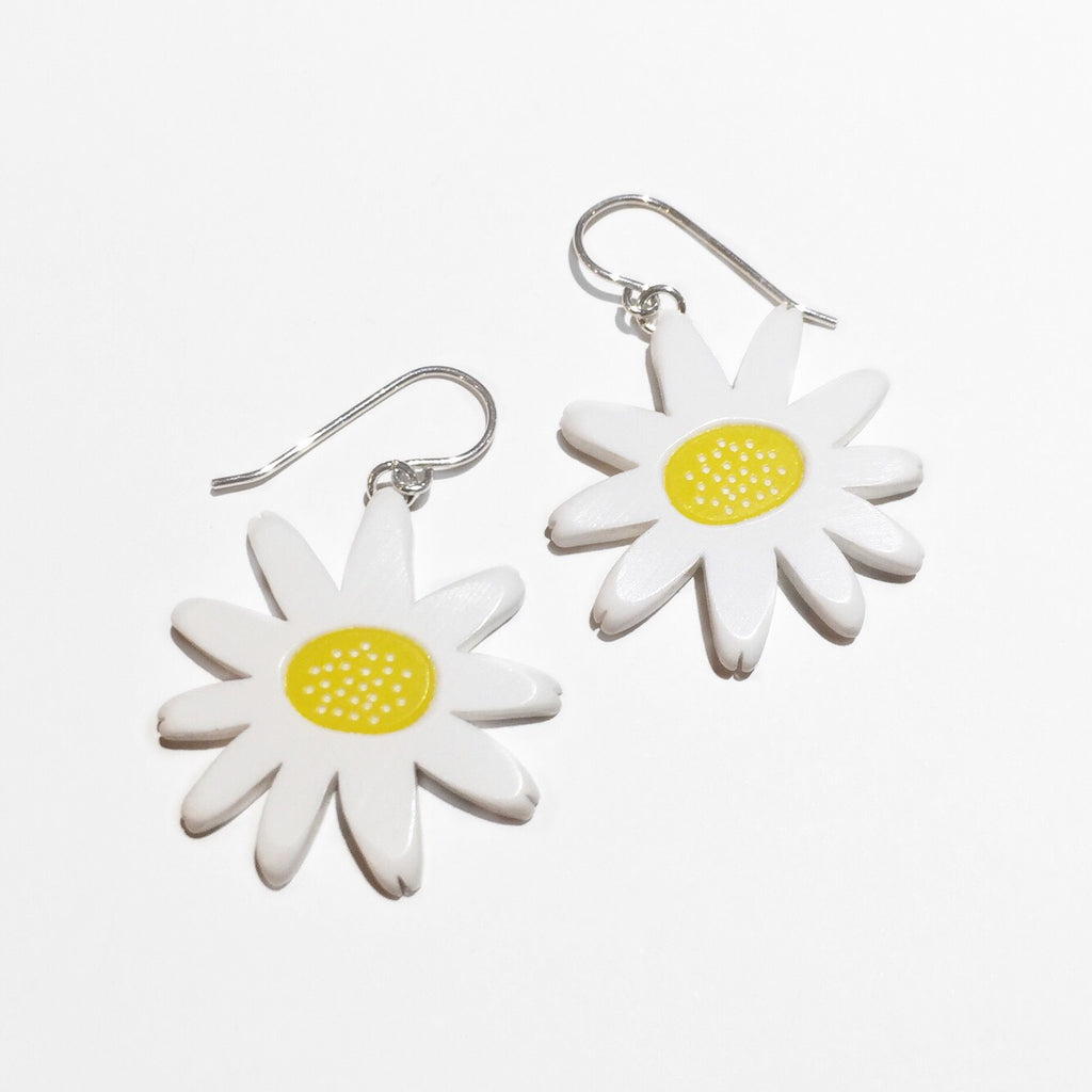 acrylic daisy earrings