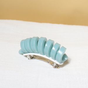 coil barrette in dusty blue
