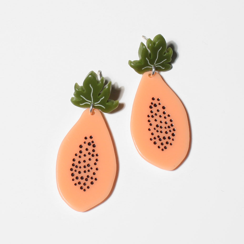 large papaya earrings