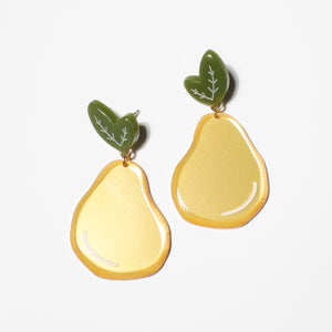 Medium gold pear earrings