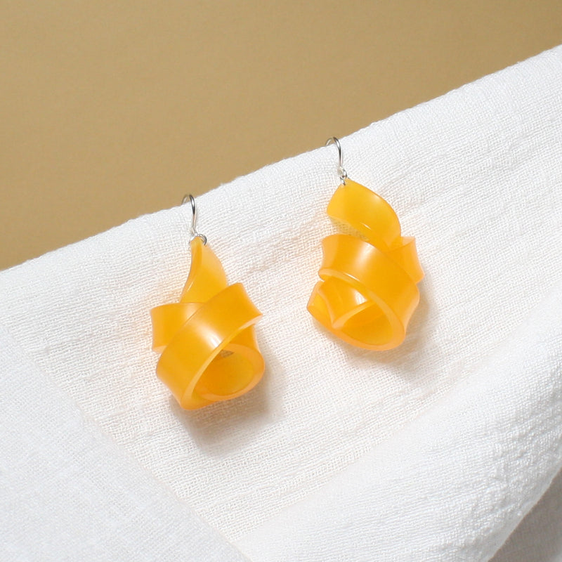 sculptural earrings in sunshine orange
