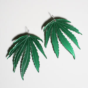 Sativa Weed Leaf Earrings | Large