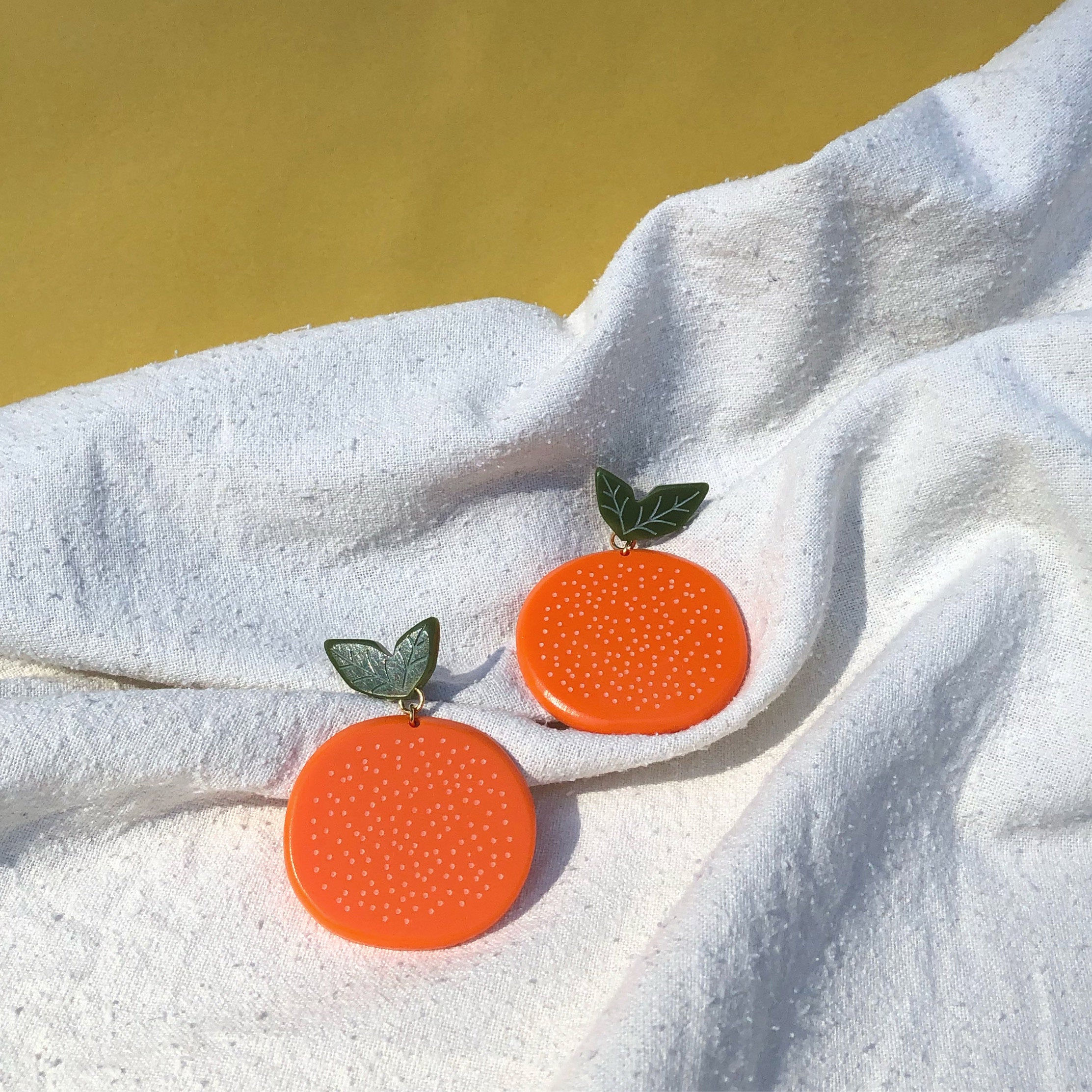 orange dress earrings Cute Orange Earrings - Beaded Earrings - Statement Earrings