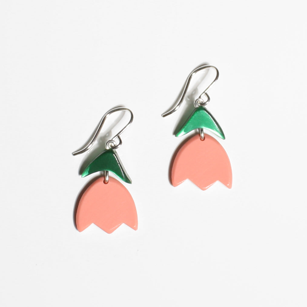 Mini Metallic Tulip Earrings | Small